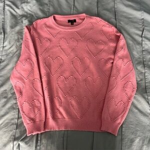 Women’s Pink Heart Pattern Sweater